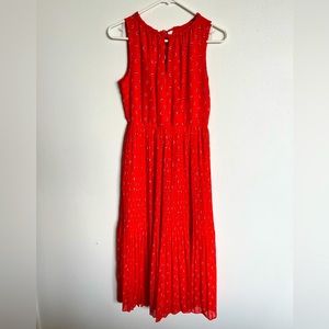 MAISON JULES | Red Heart Accordion Pleated Midi Dress